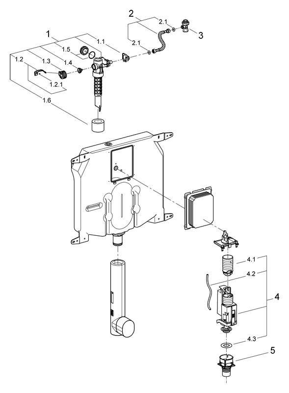 Spülkasten für WC 38863, 6-9l, 2 Mengen oder Start & Stopp, Wasseranschluss von oben