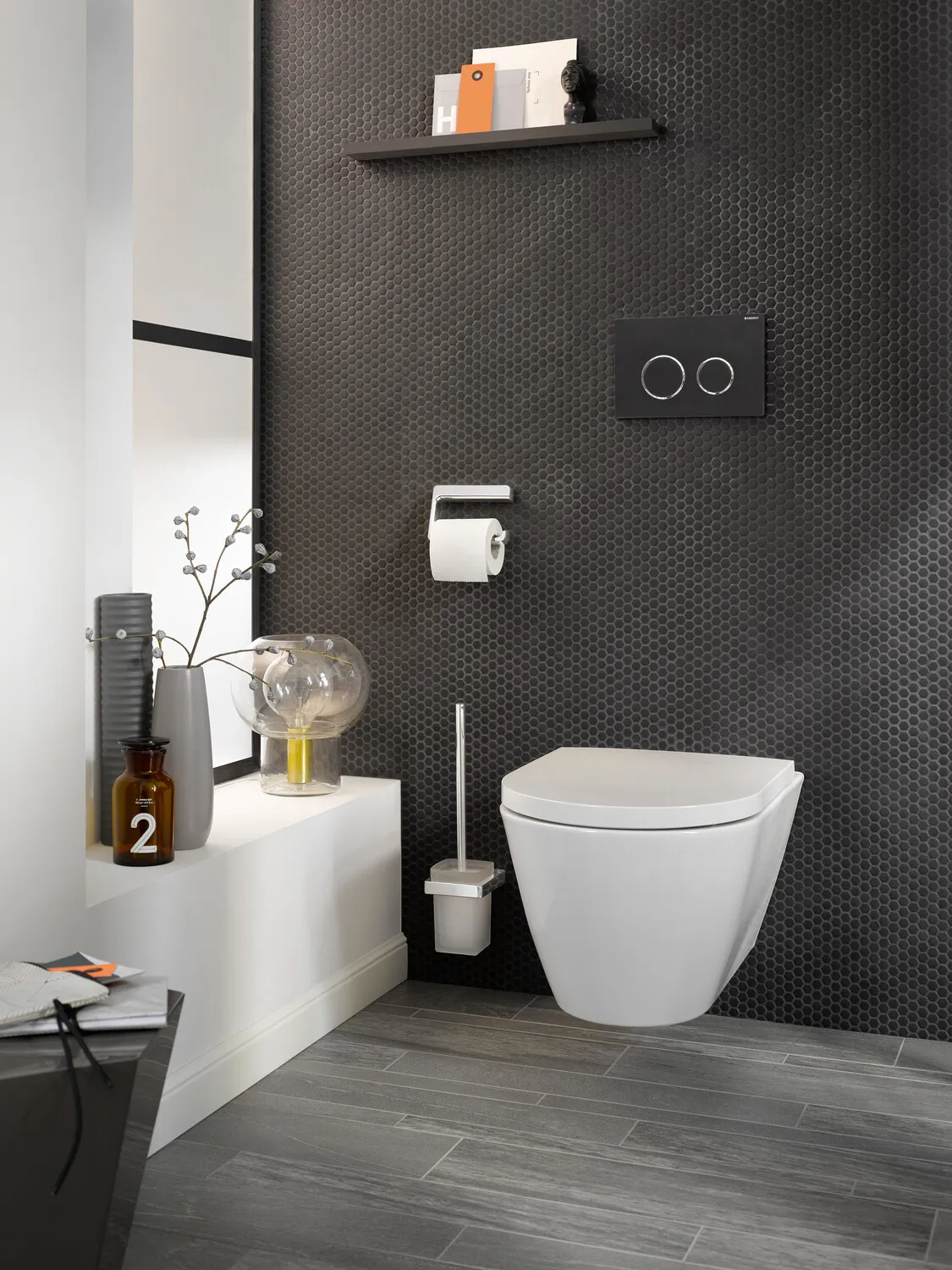 emco trend Bürstengarnitur Glasteil satiniert, chrom emco trend Bürstengarnitur Glasteil satiniert, chrom