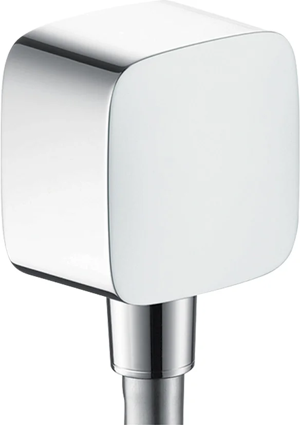 Hansgrohe FixFit Wandanschluss mit Rückflussverhinderer, Chrom, Anschlusswinkel aus Kunststoff, DN15, G 1/2