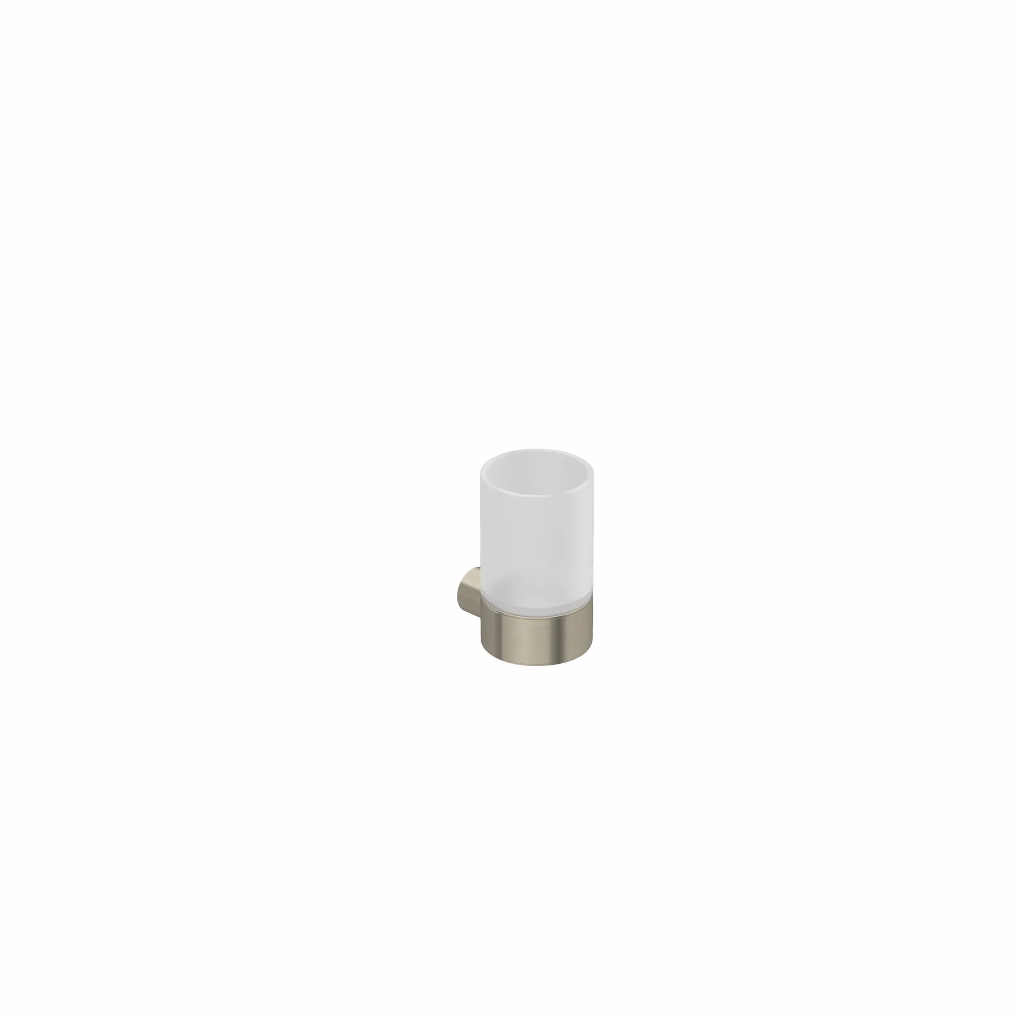 Kludi-VELA R Glashalter - Stainless Brushed Nickel PVD, feststehend, Wandmontage mit Schrauben und Dübel, Glas transparent