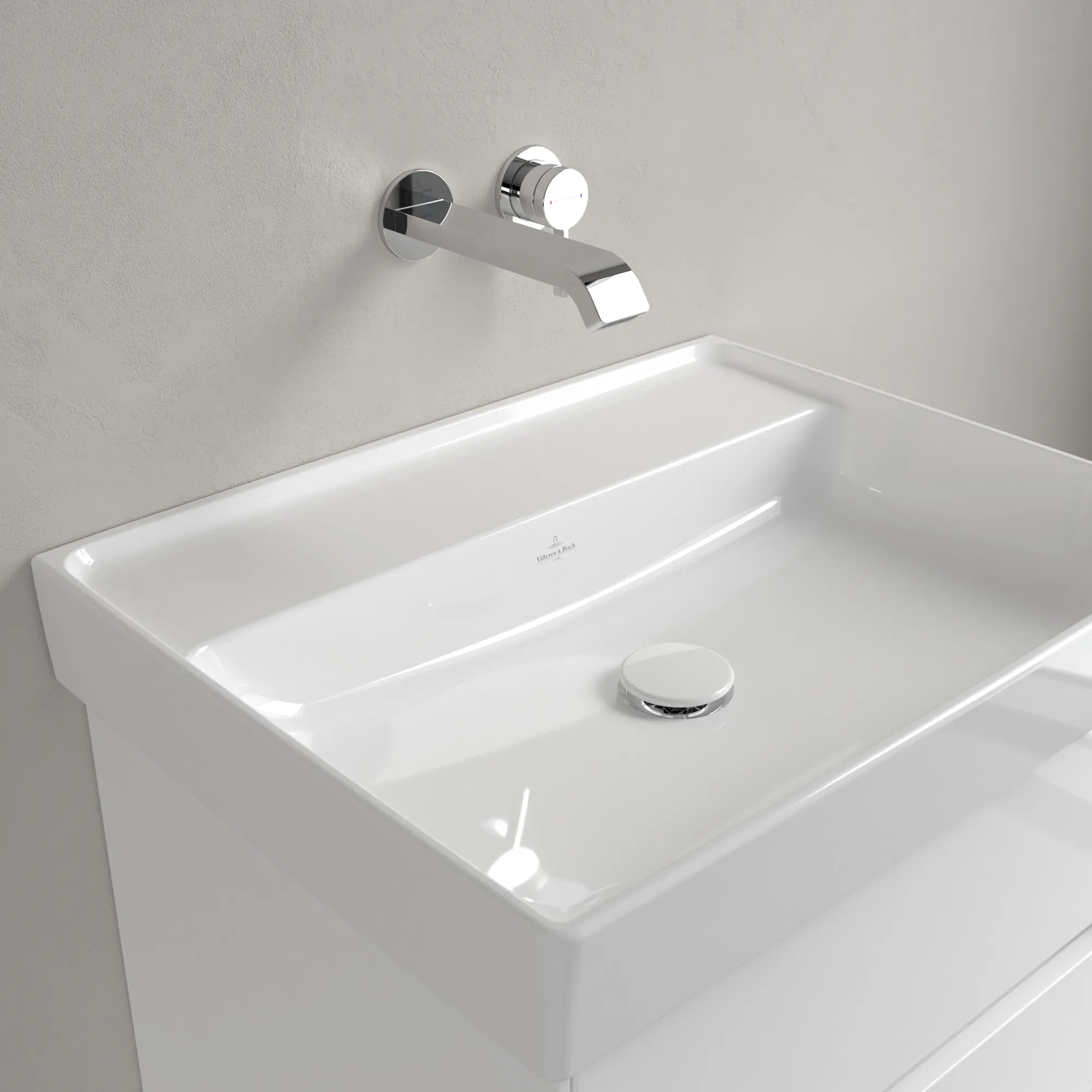Villeroy & Boch Wandwaschtisch aus TitanCeram „Collaro“ 600 × 470 × 160 mm, ohne Hahnlochbohrung in Weiß Alpin Villeroy & Boch Wandwaschtisch aus TitanCeram „Collaro“ 600 × 470 × 160 mm, ohne Hahnlochbohrung in Weiß Alpin