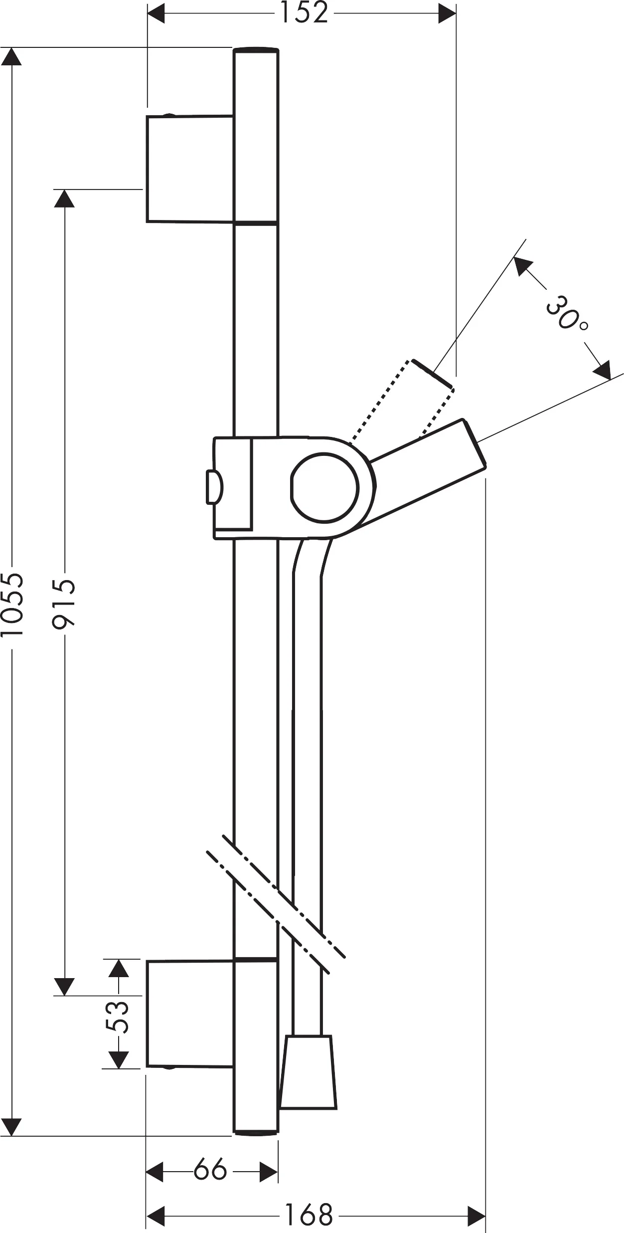 Hansgrohe AXOR Uno Brausestange chrom, 0,90 m mit Brauseschlauch 1,60 m Hansgrohe AXOR Uno Brausestange chrom, 0,90 m mit Brauseschlauch 1,60 m