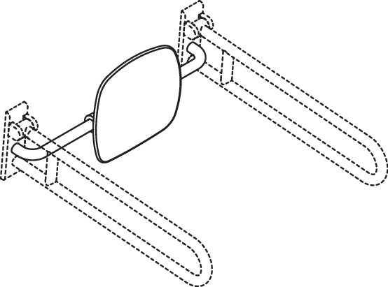 Rückenstütze, WA = 150mm SK-Griff-Montage signalweiß