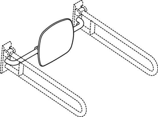 Rückenstütze Fb 90 EM, WA 150mm SK-Griff-Montage reinweiß Rückenstütze Fb 90 EM, WA 150mm SK-Griff-Montage reinweiß