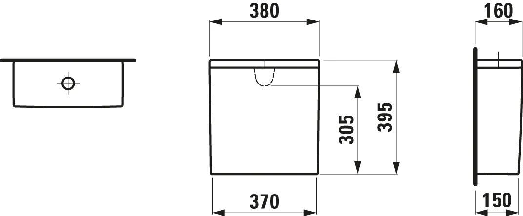 Spülkasten Kartell • 160x380x395 Wasseranschluss hinten weiß Spülkasten Kartell • 160x380x395 Wasseranschluss hinten weiß