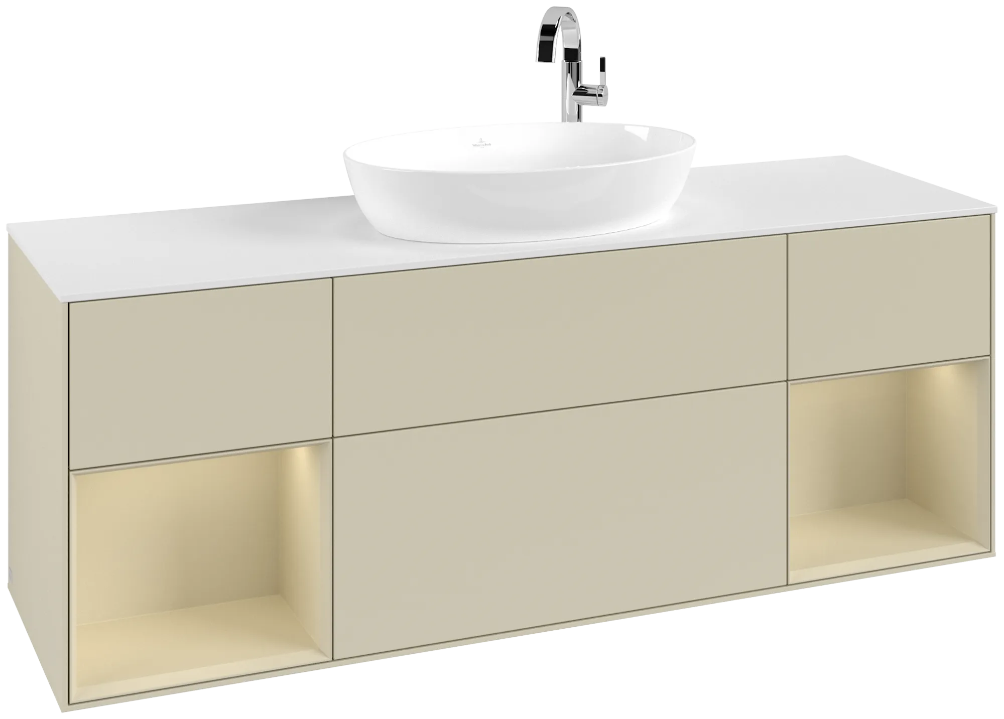 Villeroy & Boch Finion Waschbeckenunterschrank F98 1600x603x501mm Silk Grey Matt/Lacquer
