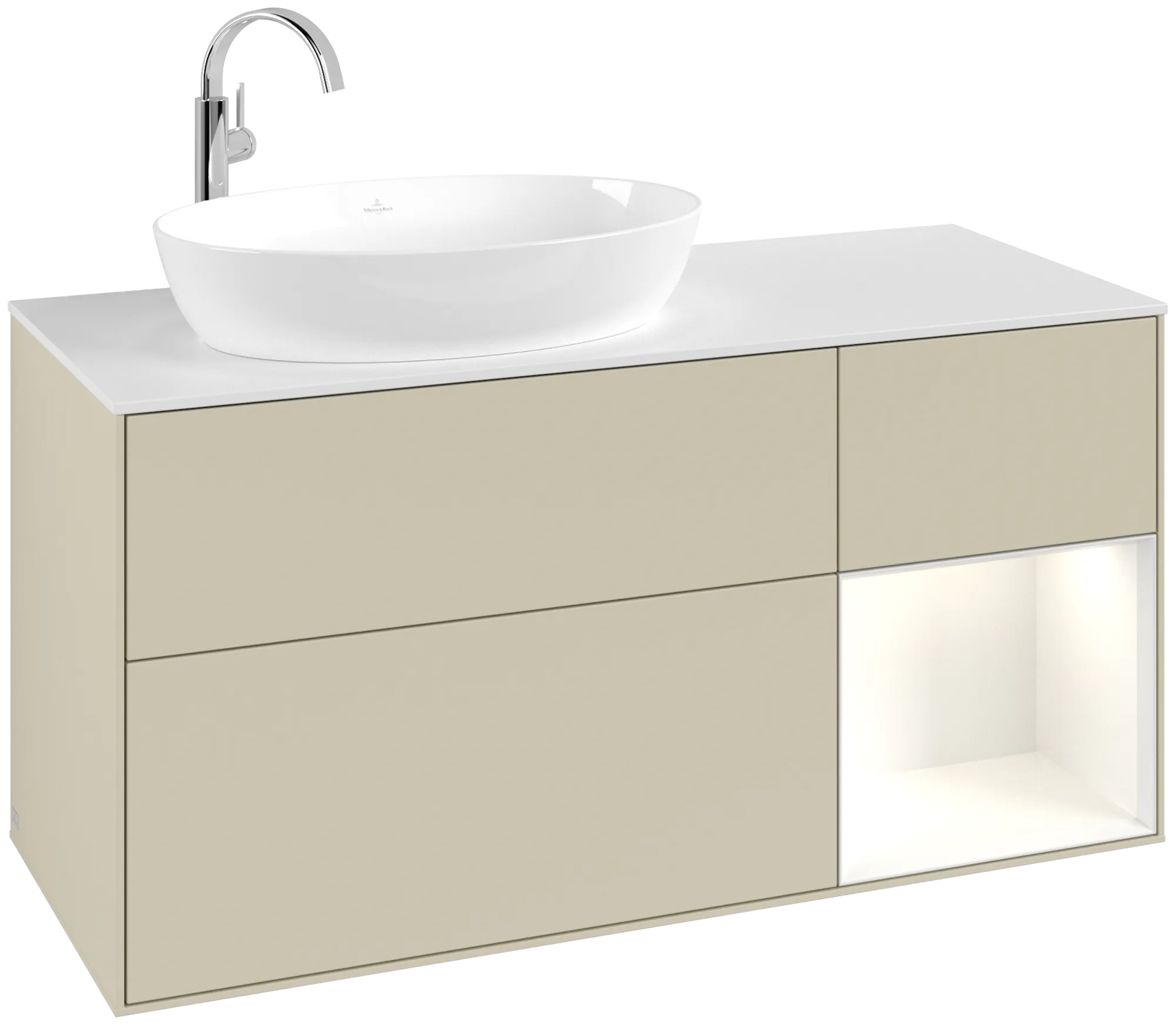 Villeroy & Boch Finion Waschbeckenunterschrank G93, 1200x603x501mm, Silk Grey Matt/Lacquer