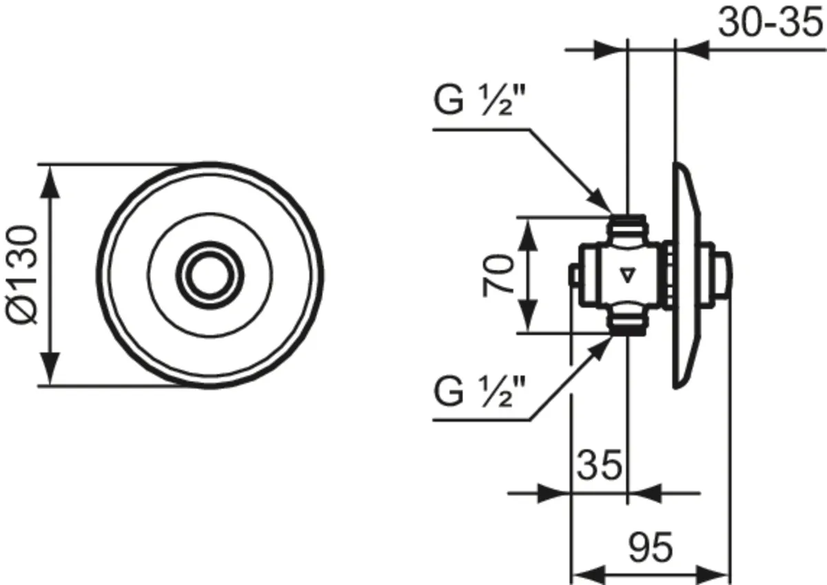 Unterputz-Bausatz 1 für Wandeinbauventil, für Urinal E2536 Chrom Unterputz-Bausatz 1 für Wandeinbauventil, für Urinal E2536 Chrom