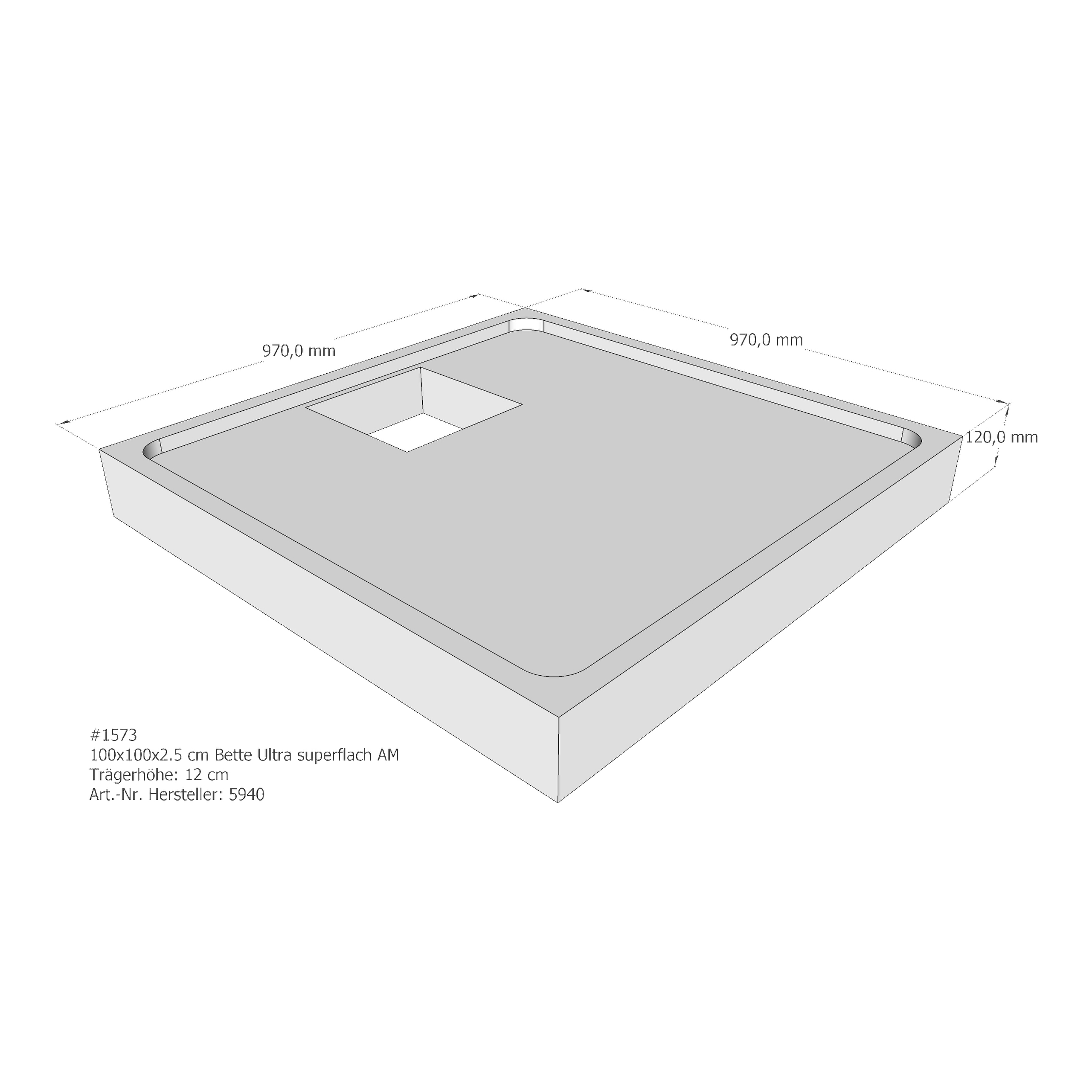 Duschwannenträger für Bette Ultra (superflach) 100 × 100 × 2,5 cm Breite: 100 cm / Länge: 100 cm Duschwannenträger für Bette Ultra (superflach) 100 × 100 × 2,5 cm Breite: 100 cm / Länge: 100 cm