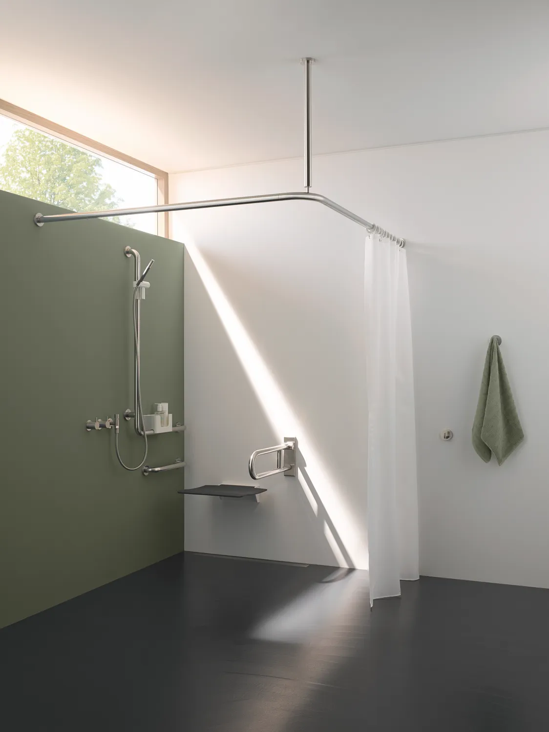 Klappsitz in Signalweiß Klappsitz in Signalweiß