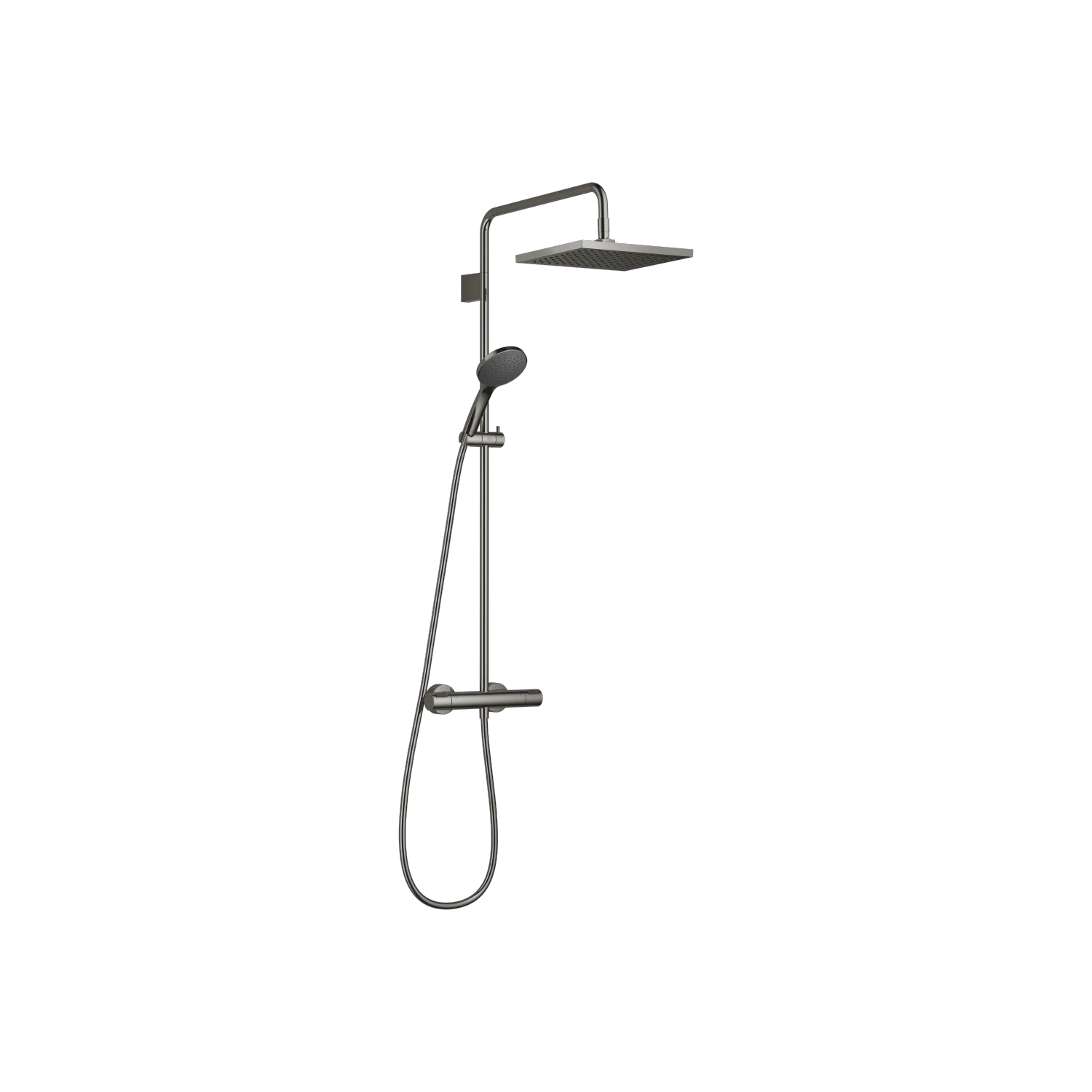 Dornbracht Showerpipe SERIENSPEZIFISCH mit Brause-Thermostat, Dark Chrome, 300 x 240 mm, Höhe bis Regenbrause 970 mm