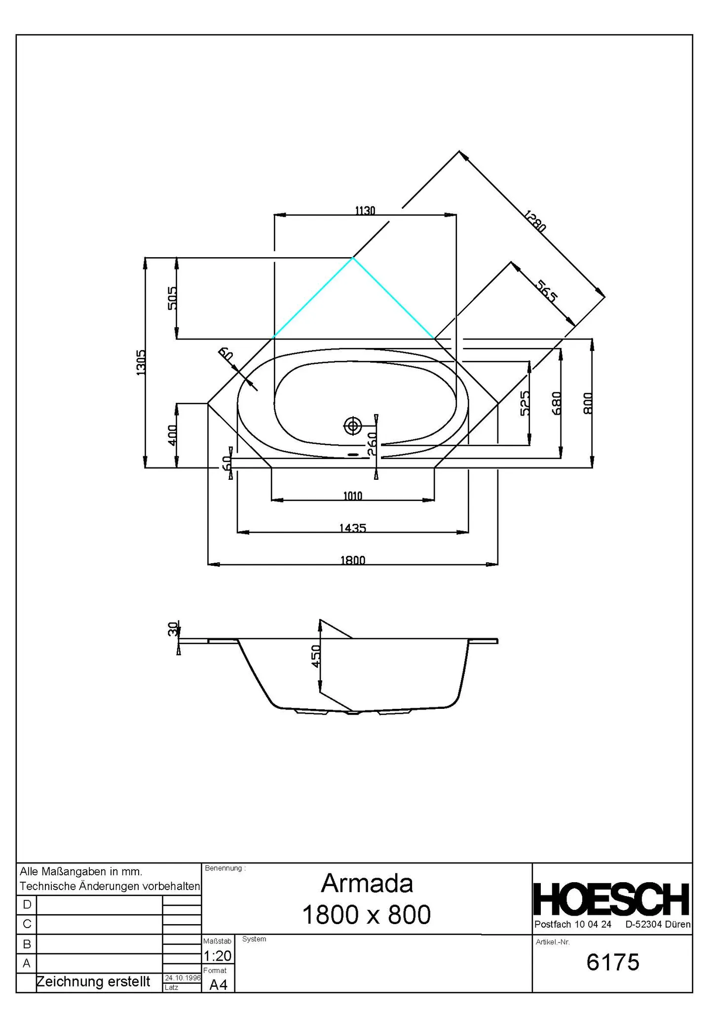 Hoesch Armada Badewanne 6-Eck 1800x800 Weiß Hoesch Armada Badewanne 6-Eck 1800x800 Weiß