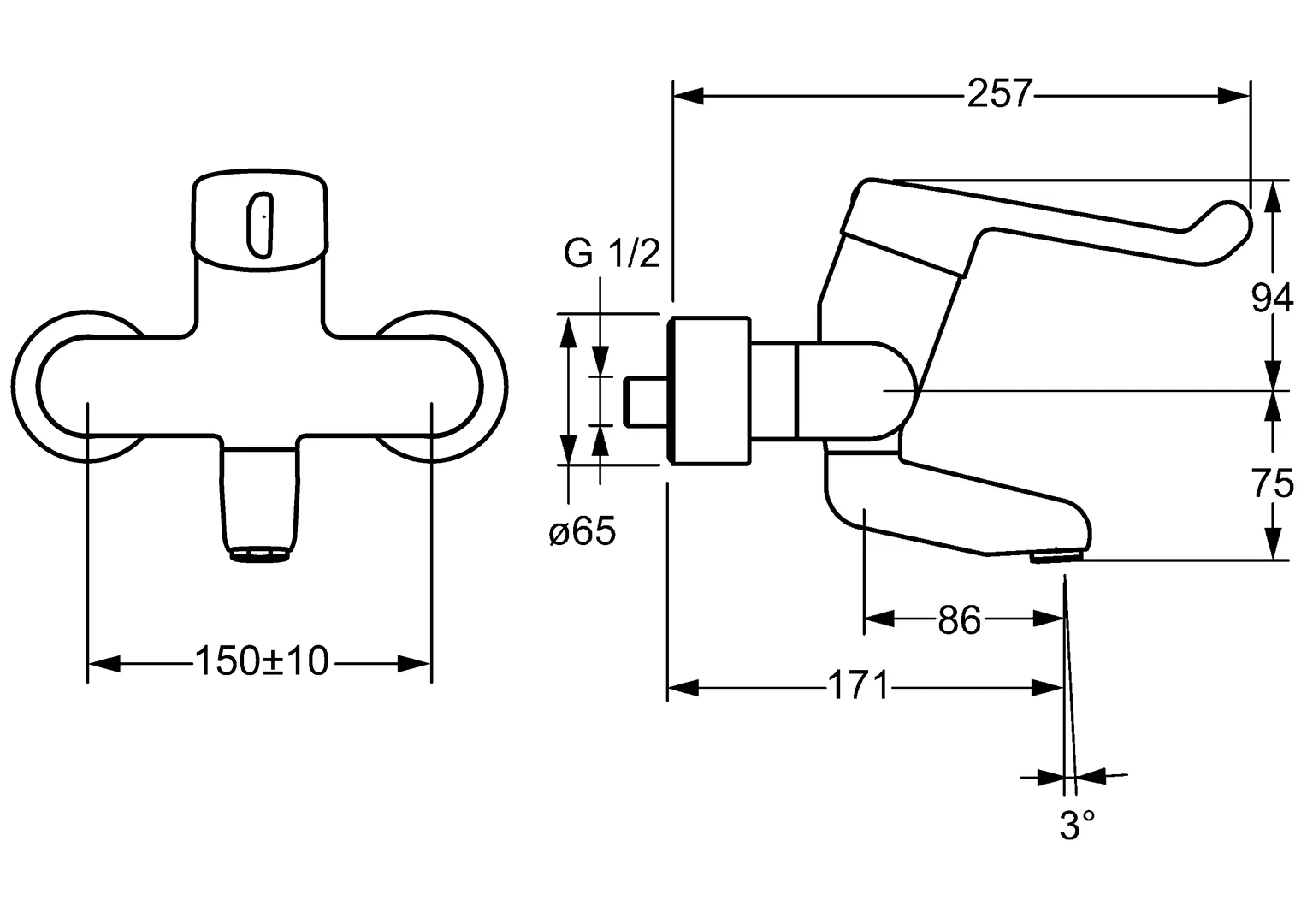 HansaMEDIPRO Einhebelmischer Waschtischbatterie Chrom 171 mm DN15 HansaMEDIPRO Einhebelmischer Waschtischbatterie Chrom 171 mm DN15