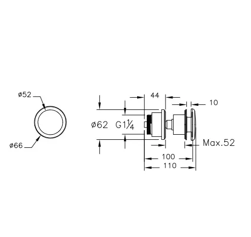 Zubehör Push-Open-Ventil mit Ventildeckel aus Keramik Weiß Hochglanz