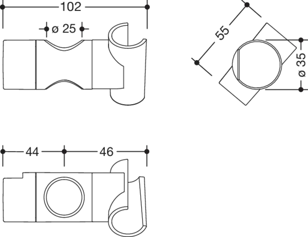 Halter für Handbrause „System 900“ Halter für Handbrause „System 900“