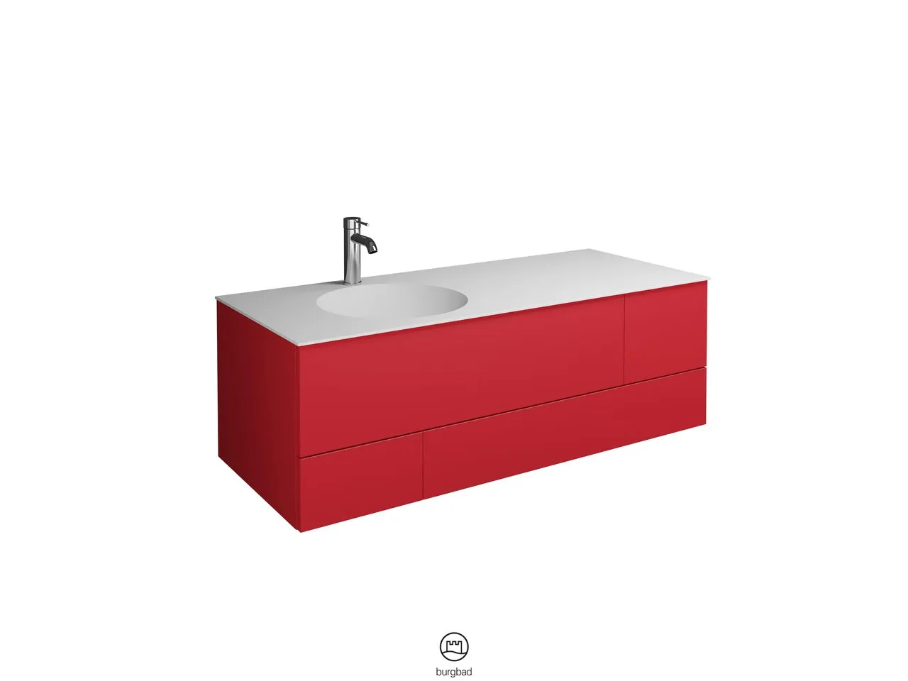 burgbad Coco Mineralguss-Waschtisch inkl. Waschtischunterschrank, Coco MATT, 505x1206x406 burgbad Coco Mineralguss-Waschtisch inkl. Waschtischunterschrank, Coco MATT, 505x1206x406