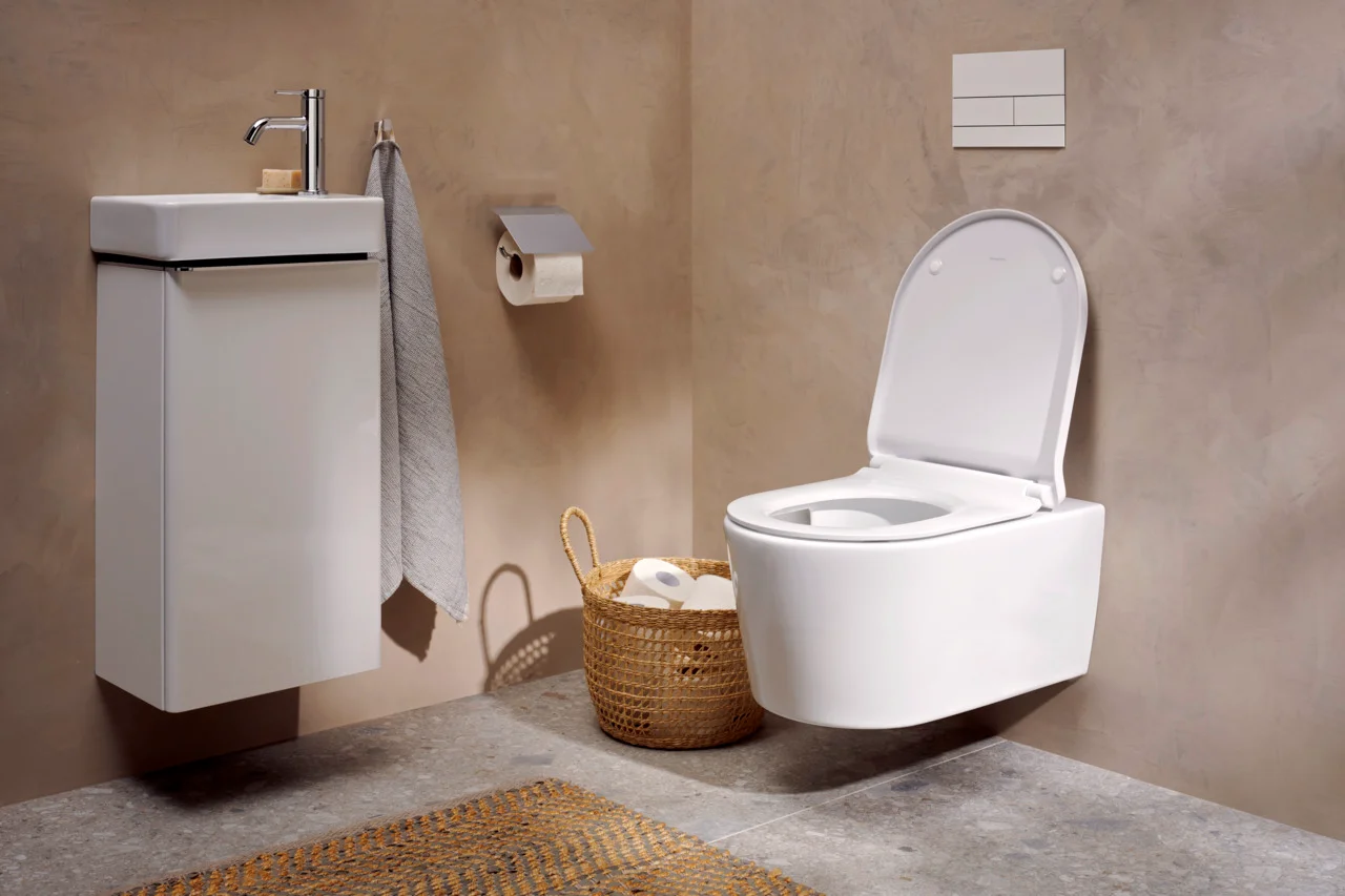 Hansgrohe Xelu Q Handwaschbecken, weiß, 360x250 mm, wandhängend, mit Ablage rechts, SmartClean, ohne Überlauf