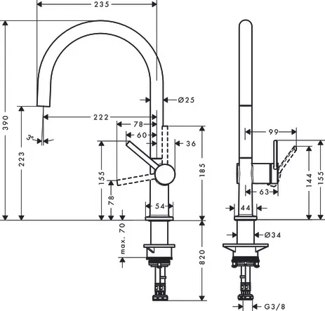Talis M54 Einhebel-Küchenmischer 220, Eco, 1jet Chrom Talis M54 Einhebel-Küchenmischer 220, Eco, 1jet Chrom