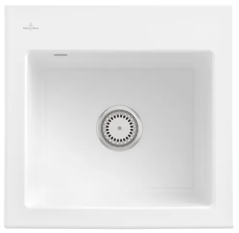 Villeroy & Boch Einbau-Küchenspülbecken „Subway“ 50 S 525 × 510 × 220 mm, für Becken mittig in Weiß Alpin