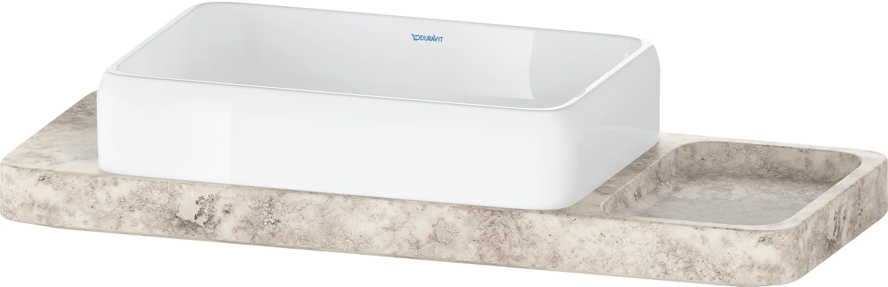 Duravit Aufsatzwaschtisch inkl. Natursteinkonsole „Qatego“ 100 × 41 × 90 cm in Weiß Hochglanz Duravit Aufsatzwaschtisch inkl. Natursteinkonsole „Qatego“ 100 × 41 × 90 cm in Weiß Hochglanz
