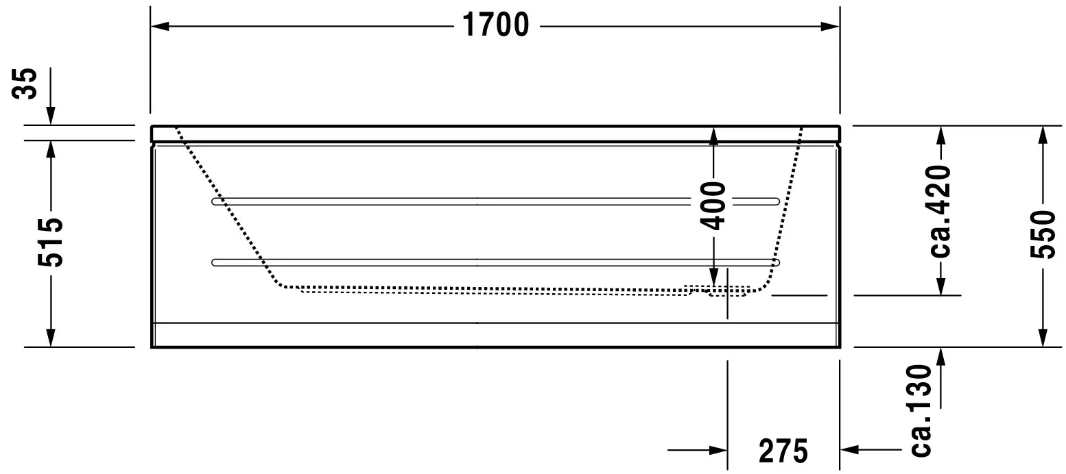 Duravit Badewanne „D-Code“ rechteck 170 × 70 cm, Fußablauf