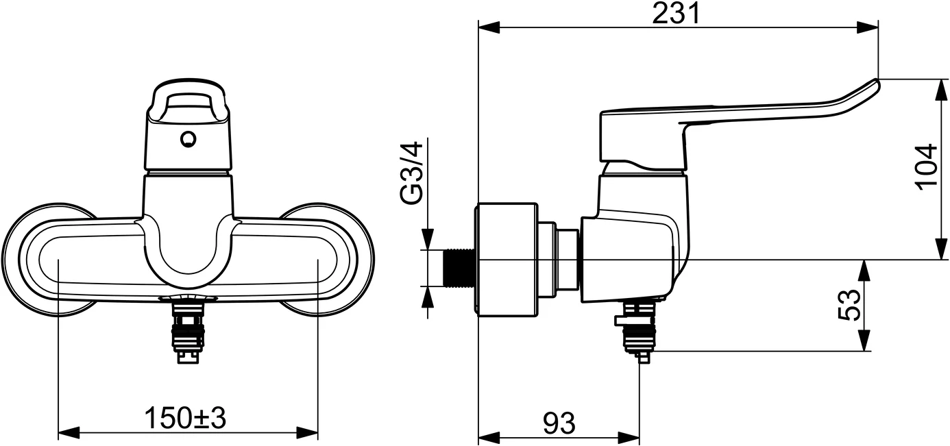 HansaCLINICA Waschtischbatterie HansaCLINICA Digital+ 0155 Bügelhebel Bluetooth Chrom