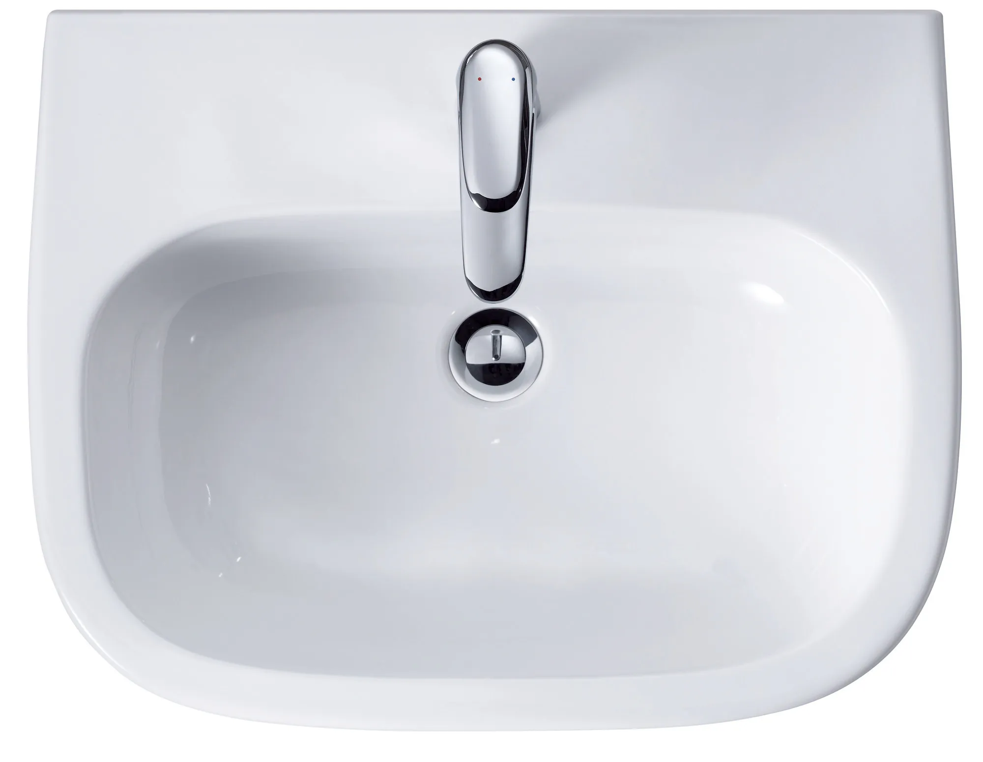 Wandwaschtisch „D-Code“, mit Überlauf 60 × 46 cm Größe: 60 × 46 cm / Hahnlochposition: mittig Wandwaschtisch „D-Code“, mit Überlauf 60 × 46 cm Größe: 60 × 46 cm / Hahnlochposition: mittig
