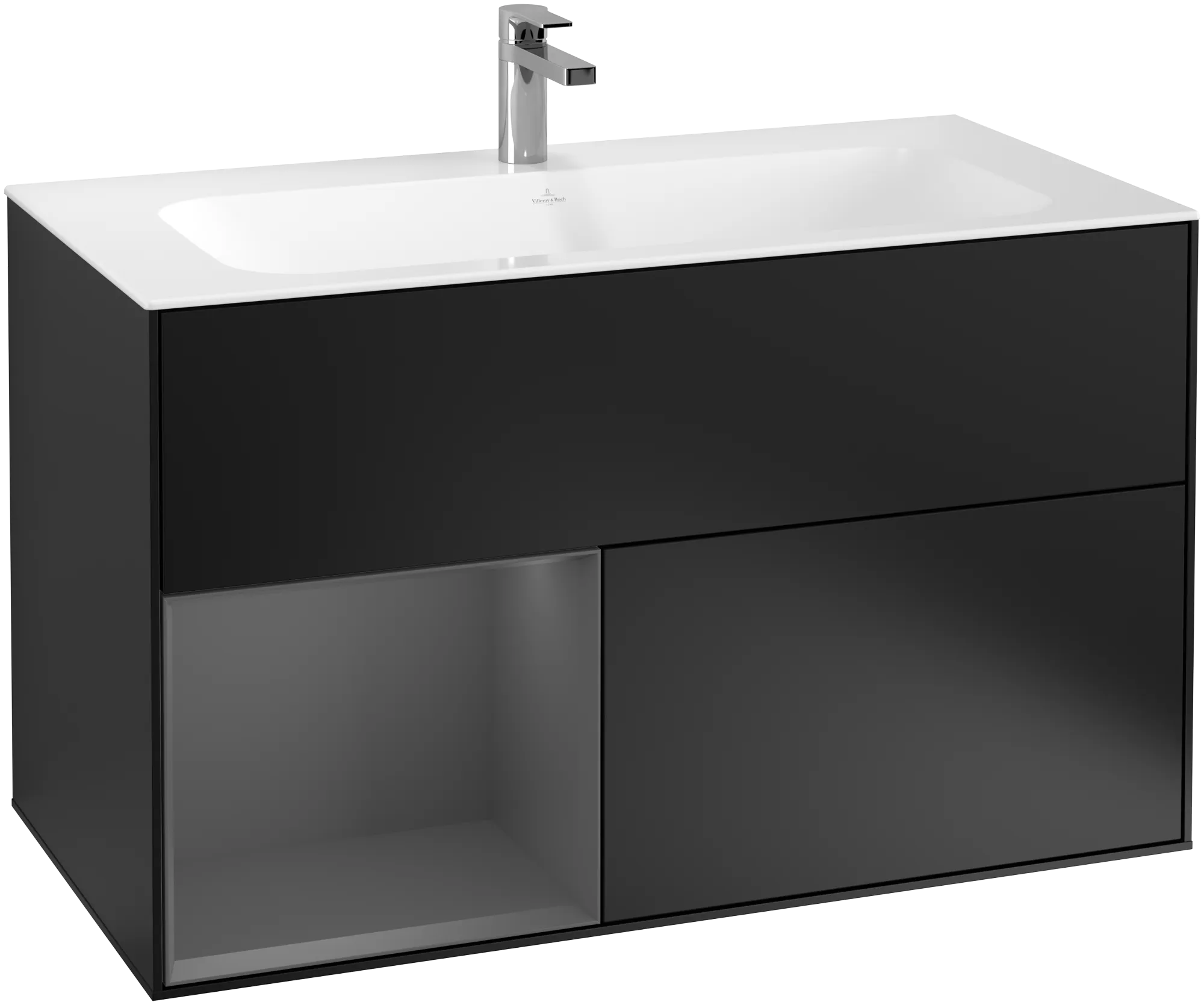 Villeroy & Boch Finion Waschbeckenunterschrank F03, 996x591x498mm, Black Matt Lacquer / Anthracite Matt Lacquer