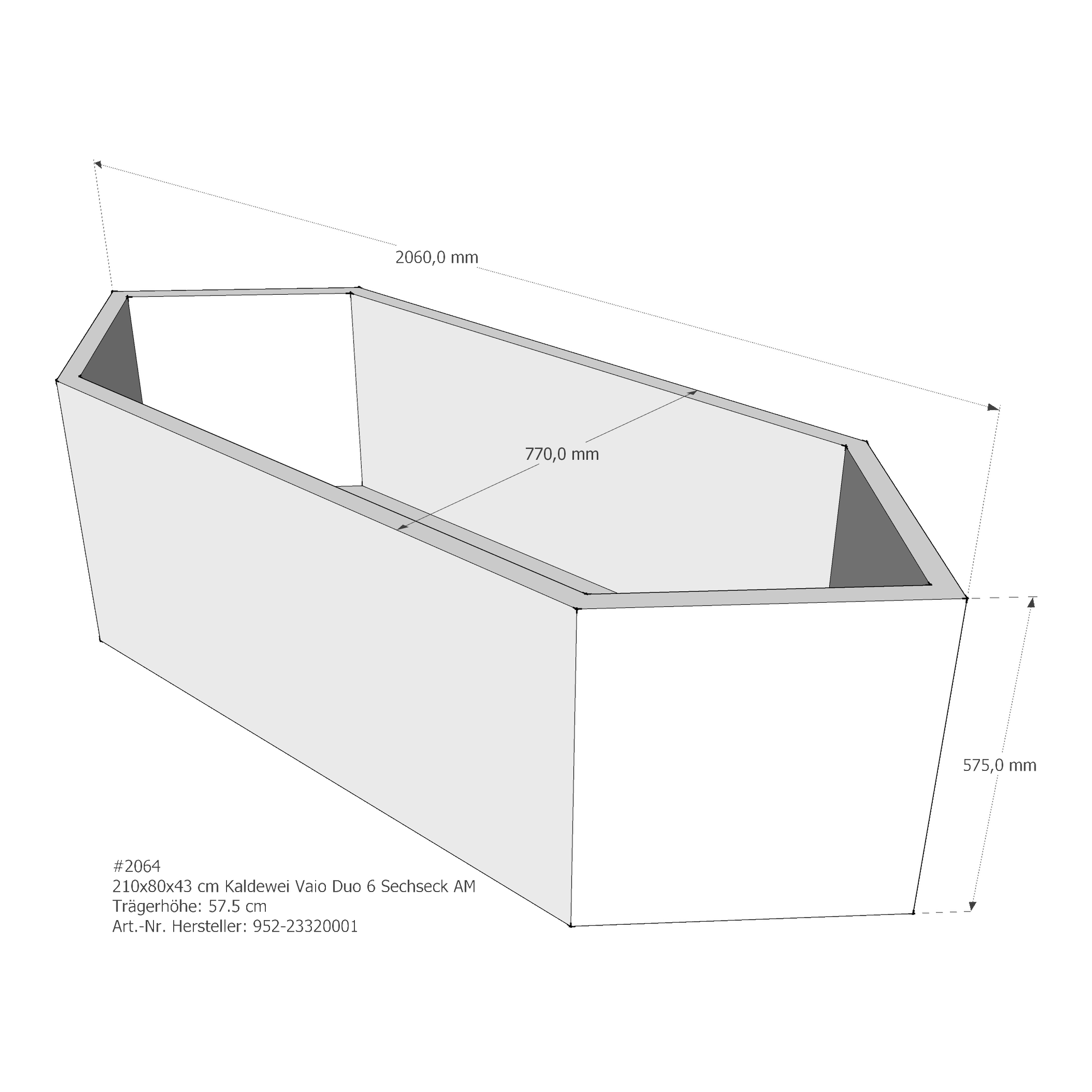 Badewannenträger für Kaldewei Vaio Duo 6 210 × 80 × 43 cm Badewannenträger für Kaldewei Vaio Duo 6 210 × 80 × 43 cm