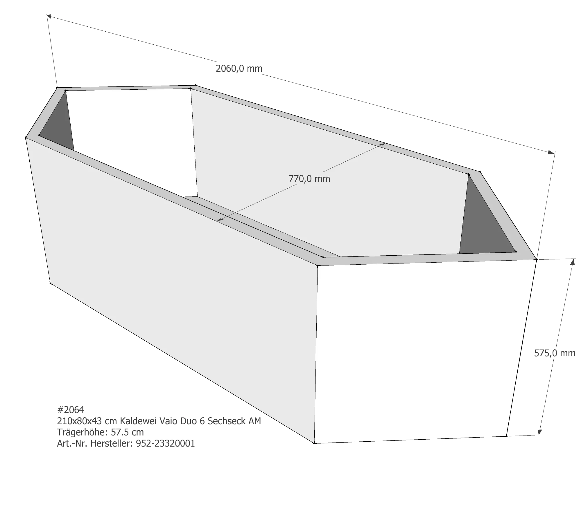 Badewannenträger für Kaldewei Vaio Duo 6 210 × 80 × 43 cm Badewannenträger für Kaldewei Vaio Duo 6 210 × 80 × 43 cm