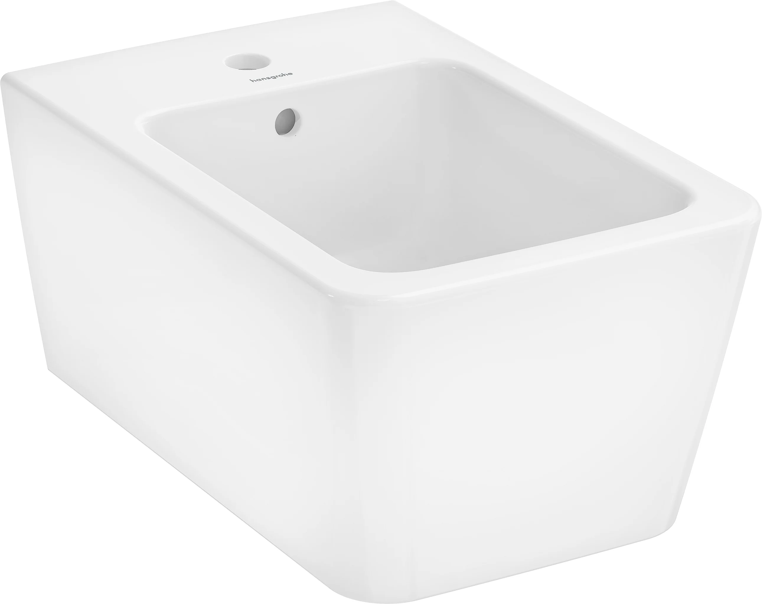 Hansgrohe EluPura Q Wandbidet 540 mm, weiß, glänzend, mit Hahnloch und Überlauf