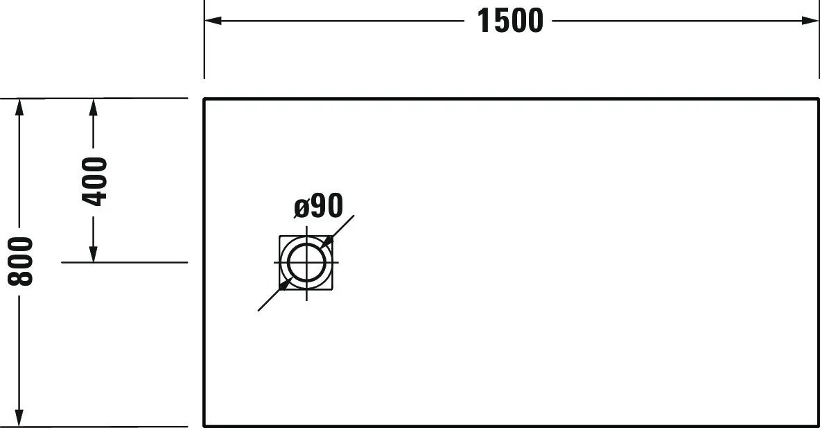 Duravit rechteck Duschwanne „Sustano“ 150 × 80 cm in Cream Matt