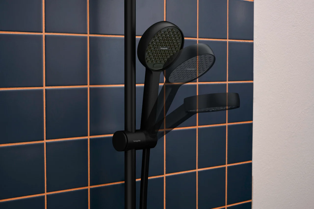 Hansgrohe Activera Select S Handbrause, 95 mm Brausekopfgröße, Rain & ImpactRain Strahl, mattschwarz, mit FlexPower und QuickClean+ Technologie