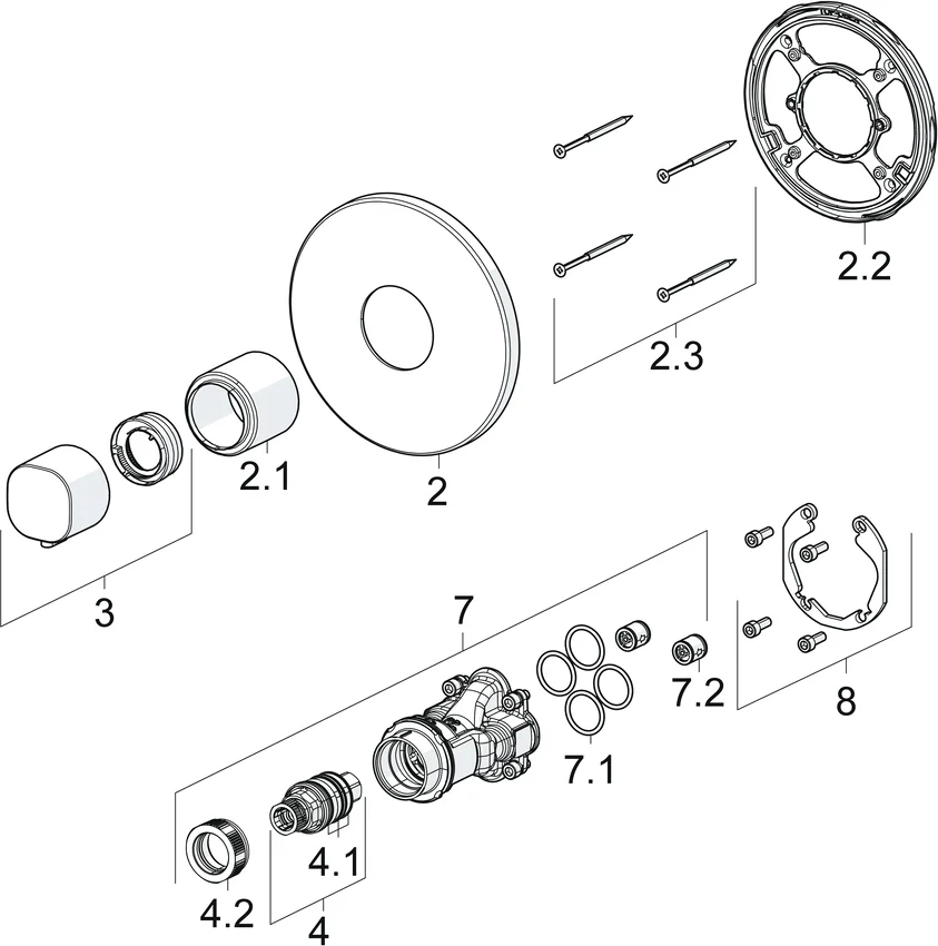 HansaLIVING Duscharmatur Thermostat Fertigsets 8866 Rosette rund Chrom HansaLIVING Duscharmatur Thermostat Fertigsets 8866 Rosette rund Chrom