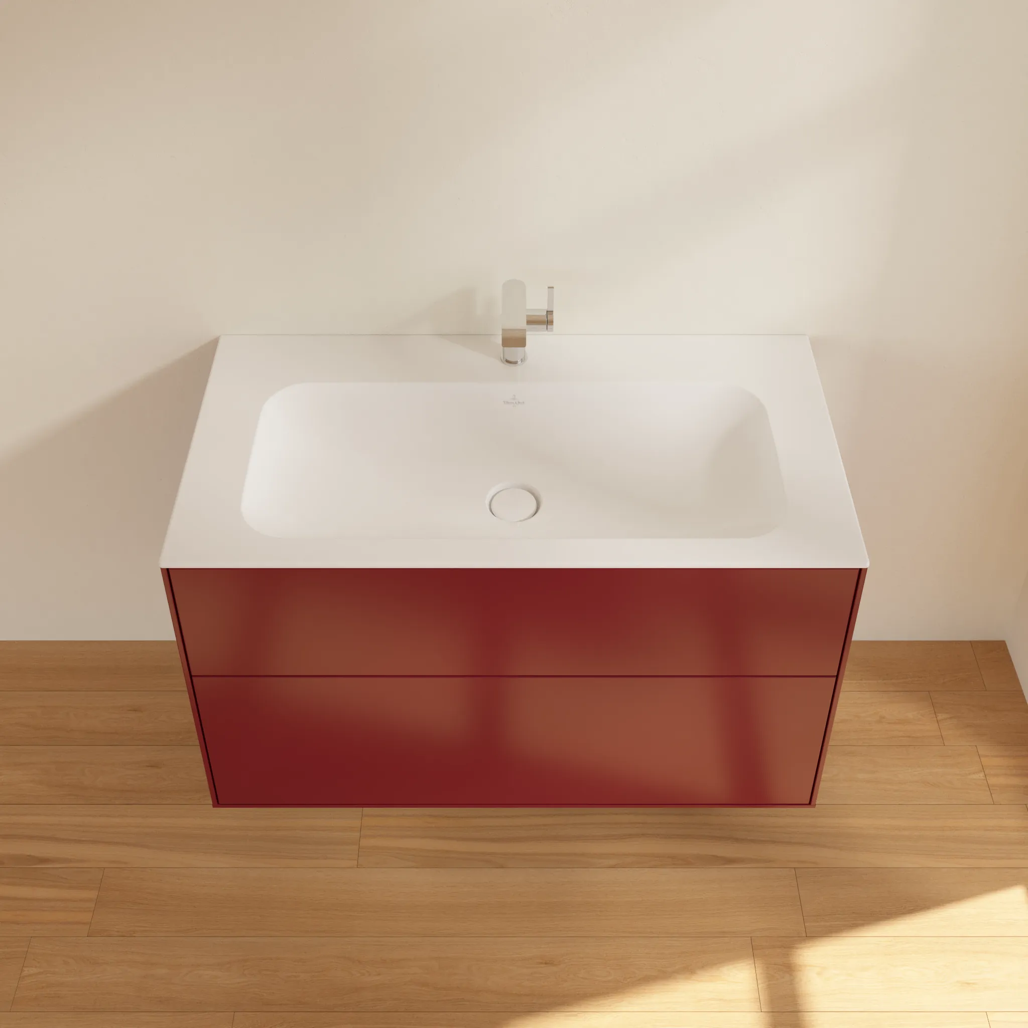 Villeroy & Boch Waschtischunterschrank „Finion“ für Schrankwaschtisch 996 × 591 × 498 mm Peony Matt Lacquer, für Becken mittig