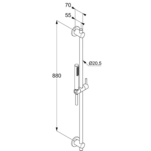 NOVA FONTE Puristic Brause-Set 1S 900 MM chrom