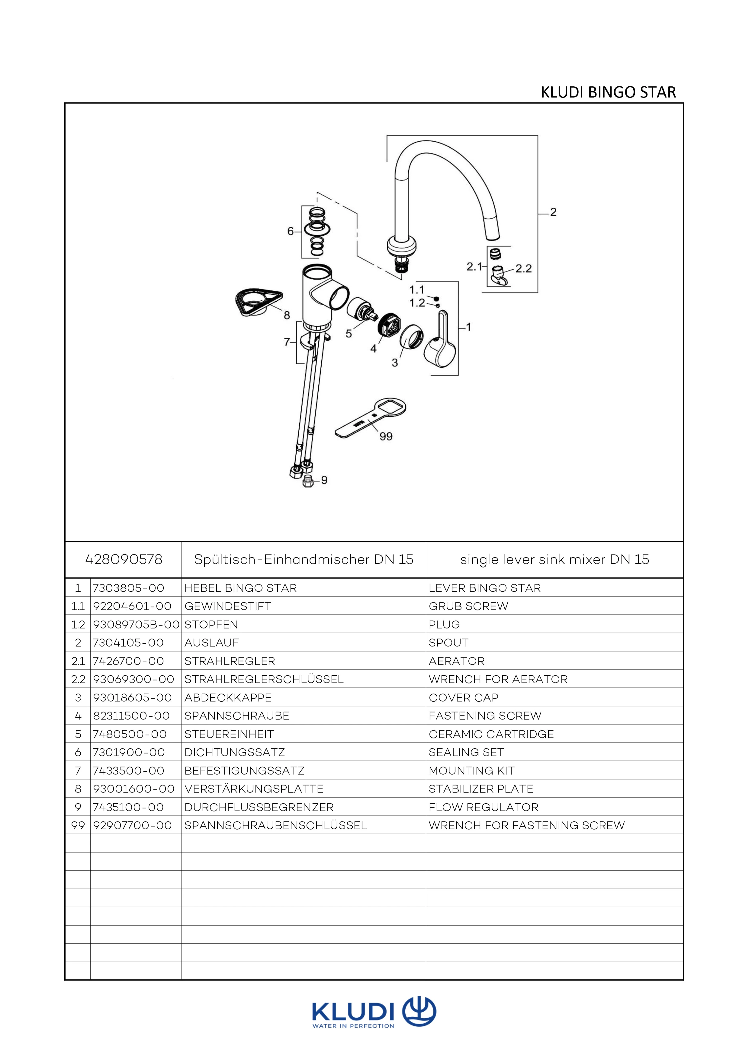 BINGO STAR Spültisch EHM DN 15 Niederdruck chrom BINGO STAR Spültisch EHM DN 15 Niederdruck chrom