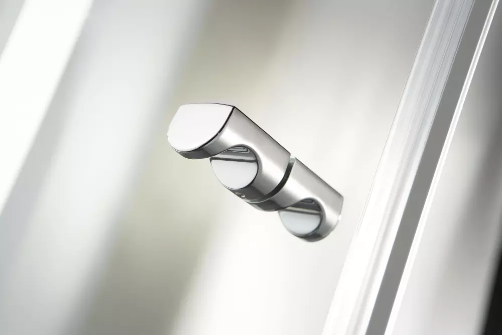 HSK teilgerahmte Drehtür „Exklusiv 2.0“ Glas Klar hell, Profile Alu Silber-matt, H: 2000 mm HSK teilgerahmte Drehtür „Exklusiv 2.0“ Glas Klar hell, Profile Alu Silber-matt, H: 2000 mm