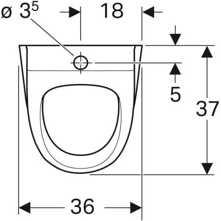 Urinal „Renova“, Zulauf von oben, Befestigung verdeckt, ohne Zielobjekt 36 × 61 × 37 cm 
