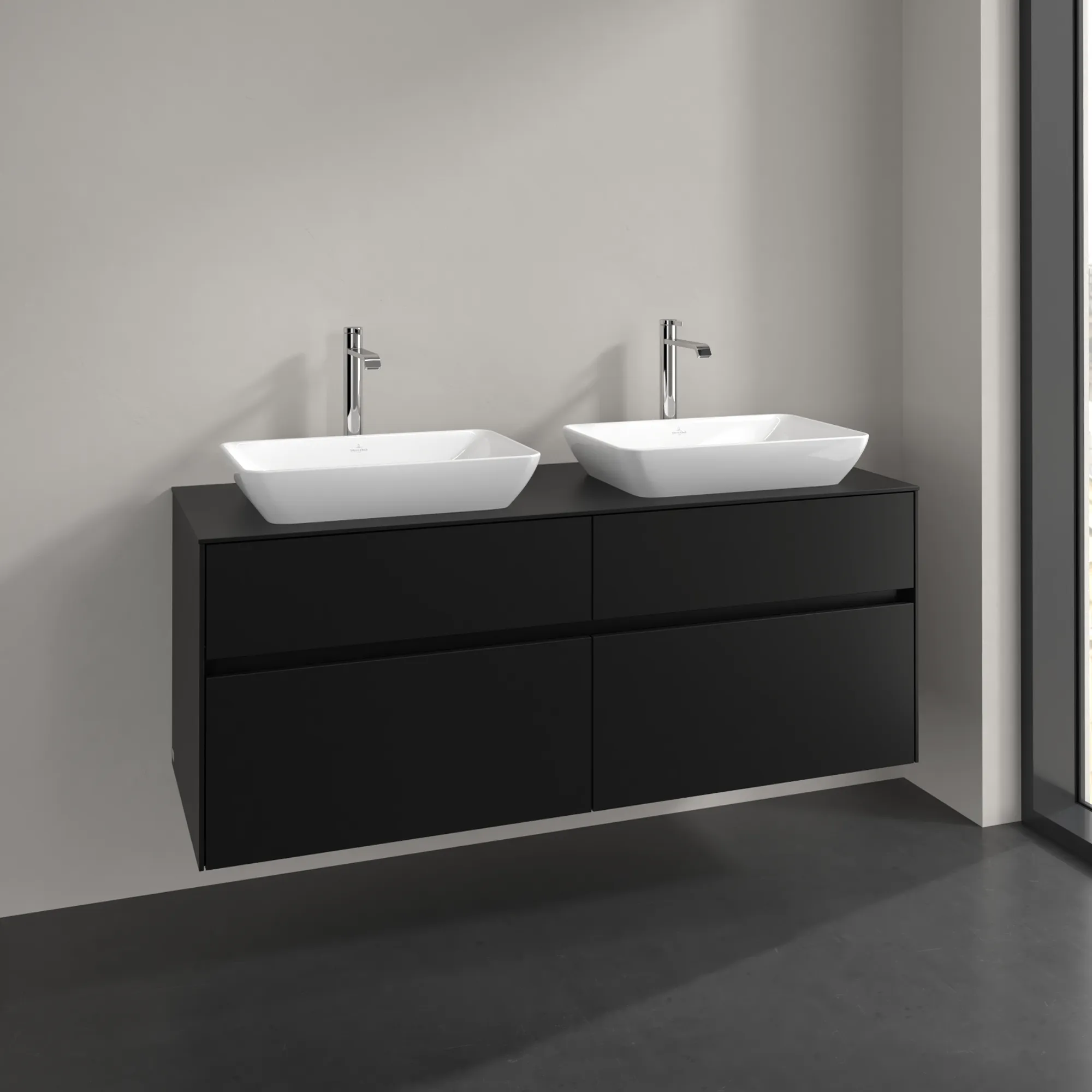 Villeroy & Boch Collaro Waschbeckenunterschrank C11900, 1400 x 548 x 500 mm, Volcano Black