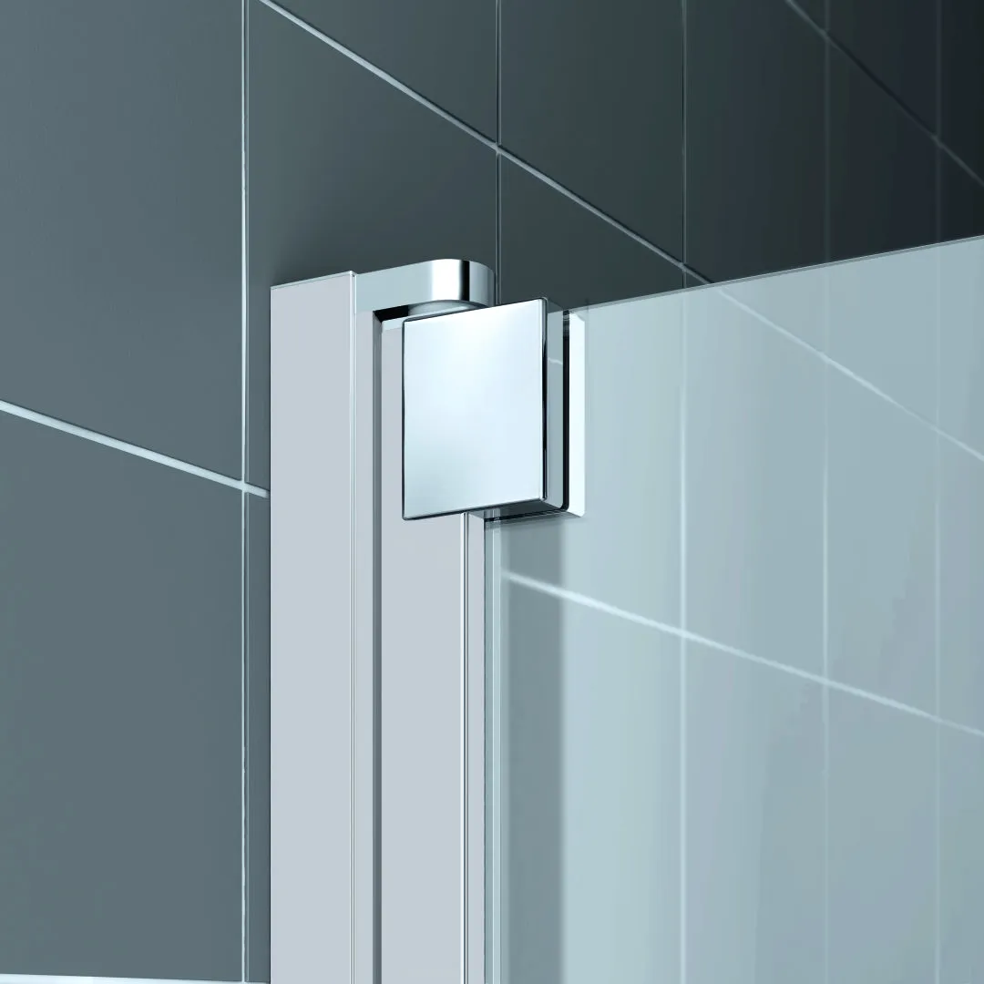 Kermi Pendeltür 1-flügelig links für Nische „RAYA“ Glas Klar, Profile Silber Mattglanz, BV: 728 - 758 mm WE: 728 - 758 mm H: 1850 mm