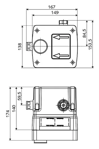 Unterputz-Masterbox WBW-E-V, Kaltwasser / vorgemischtes Wasser, Masterbox, Vorfilter, RFV, G 1/2 IG, B 149 mm x H 138 mm x T 140 mm
