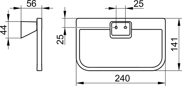 KEUCO AVENO Handtuchring verchromt
