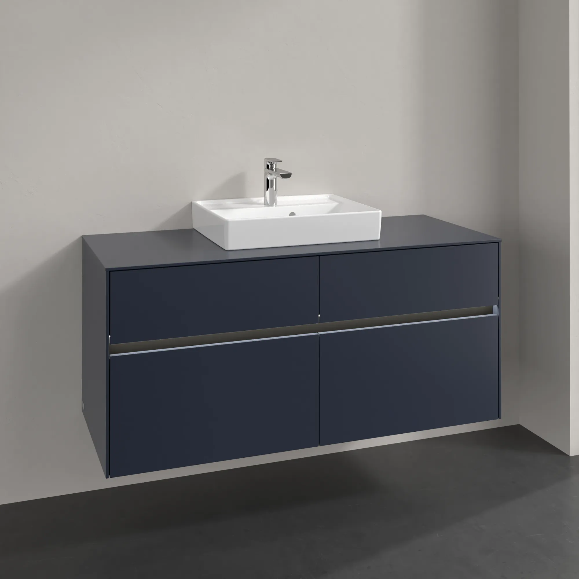 Villeroy & Boch Waschbeckenunterschrank Collaro C070B0 Marine Blue, 1.200 x 548 x 500 mm, mit Beleuchtung und SoftClosing