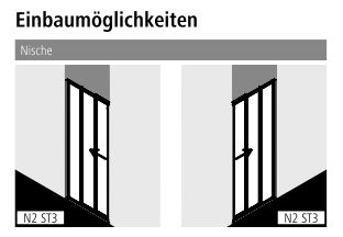 Kermi Duschtür Gleittür 3-teilig mit Festfeld für Nische und Ecke „NOVA 2000“ 185 cm Profile Silber Mattglanz,