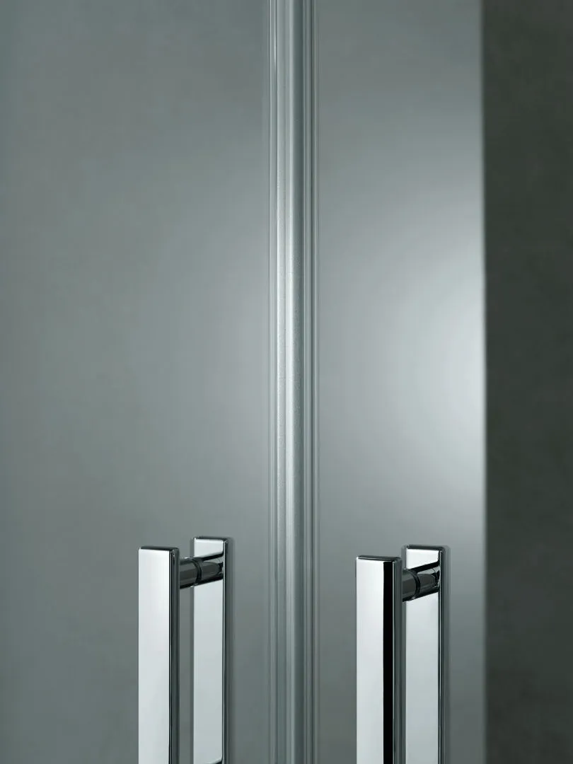 Kermi Duschdesign Fünfeck-Duschkabine mit Pendel-Falttüren für gleichschenklige Wannen „DIGA“ Glas Klar, Profile Silber Hochglanz, Drehtür zweiteilig BV: 980 - 1000 mm WE: 990 - 1010 mm H: 1850 mm Kermi Duschdesign Fünfeck-Duschkabine mit Pendel-Falttüren für gleichschenklige Wannen „DIGA“ Glas Klar, Profile Silber Hochglanz, Drehtür zweiteilig BV: 980 - 1000 mm WE: 990 - 1010 mm H: 1850 mm