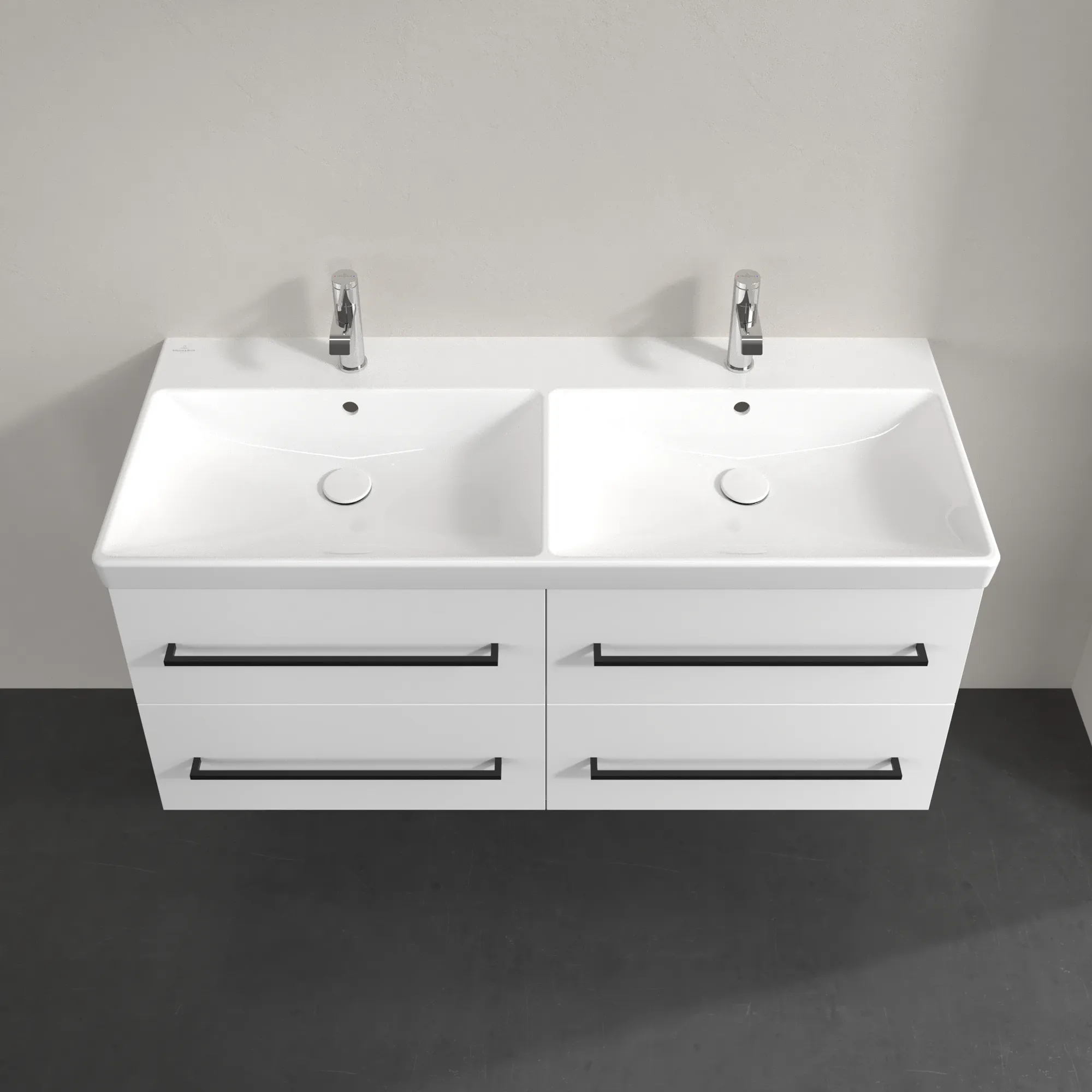 Villeroy & Boch Waschbeckenunterschrank Avento, Eckig, Brilliant White, 1180 x 514 x 452 mm, 4 Auszüge mit SoftClosing, mittige Wanneneinbauposition Villeroy & Boch Waschbeckenunterschrank Avento, Eckig, Brilliant White, 1180 x 514 x 452 mm, 4 Auszüge mit SoftClosing, mittige Wanneneinbauposition
