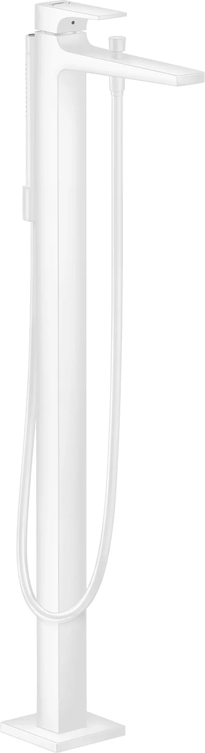 Hansgrohe Metropol Einhebel-Wannenmischer bodenstehend, mattweiß, Ausladung 235 mm