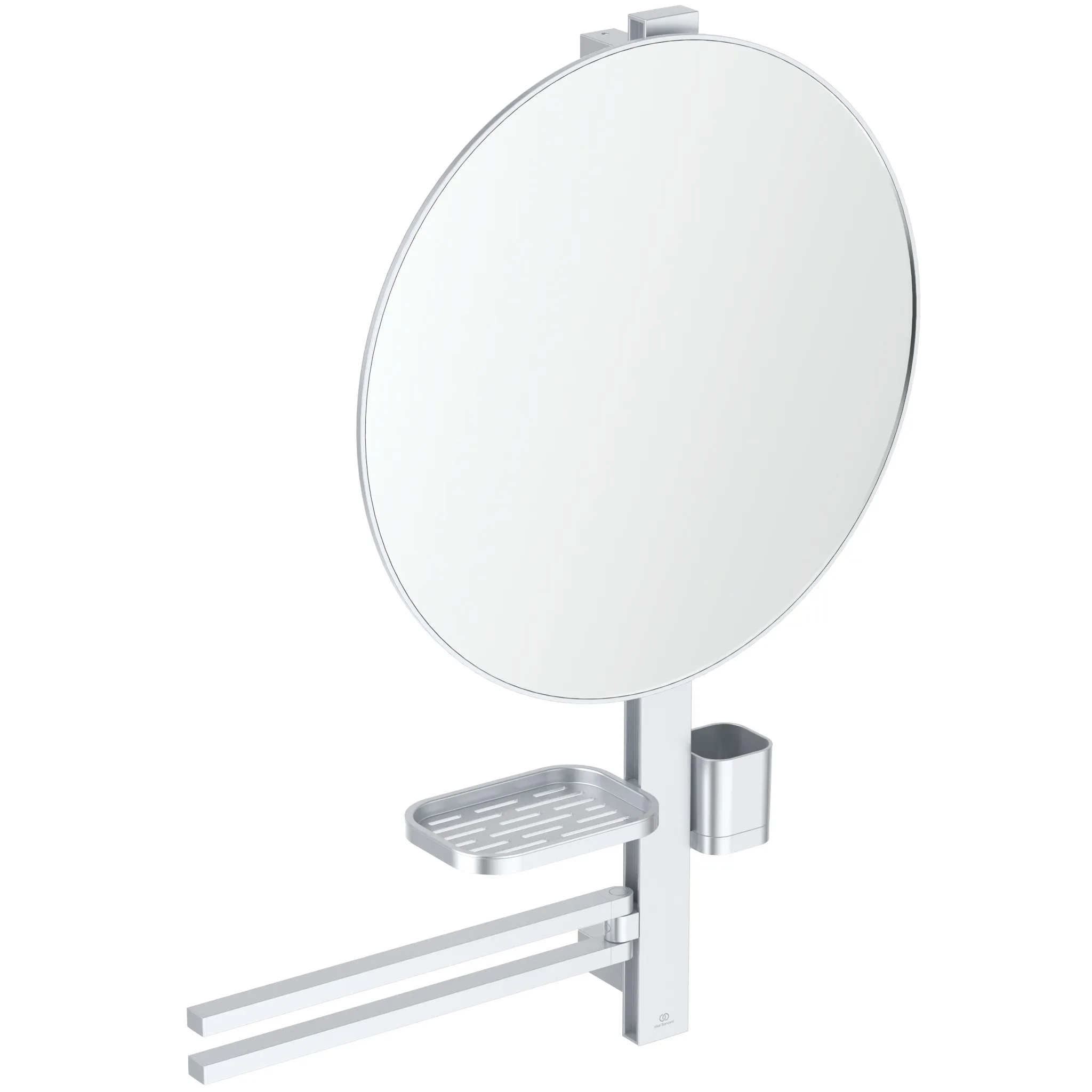 Beauty Bar Accessoires-Kombination Alu+ L800 mit Spiegel Durchmesser 500mm Rose