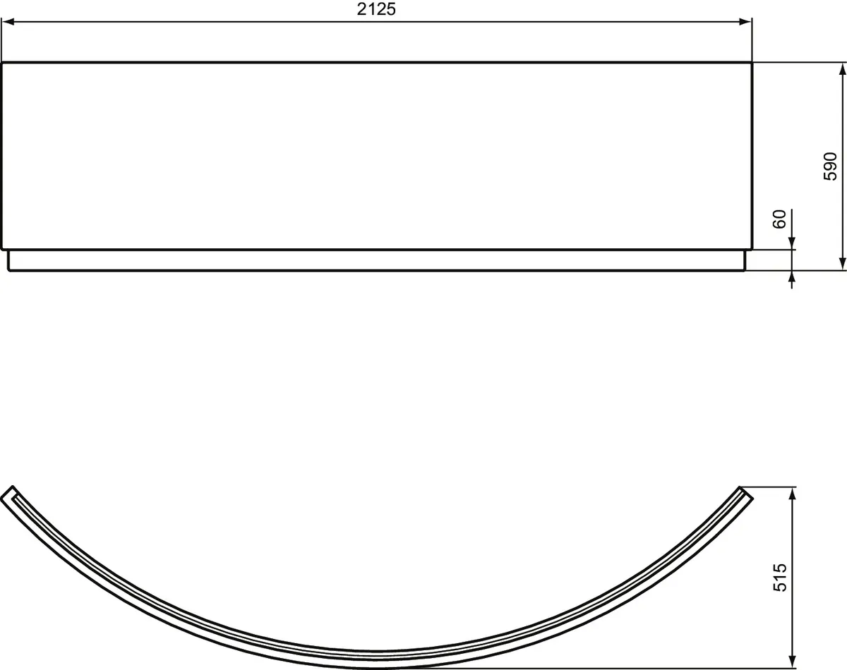 Frontschürze für Eck-Badewanne, 2125x515x590mm, Weiß Frontschürze für Eck-Badewanne, 2125x515x590mm, Weiß